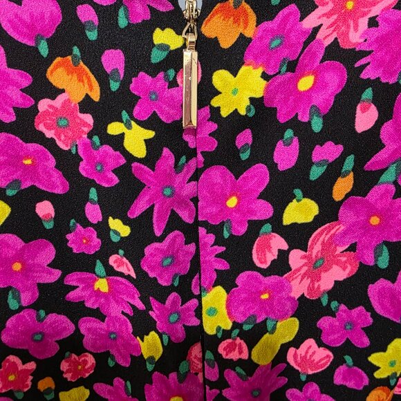 Kate Spade Bright Floral Puff Sleeve Dress Size 6 Multicolor A-Line - Picture 9 of 11
